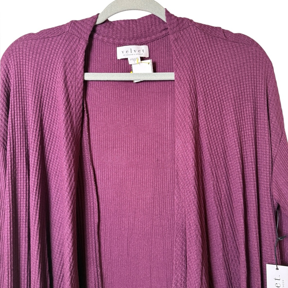NWT Velvet Women's Cardigan in Rich Purple - Picture 2 of 4
